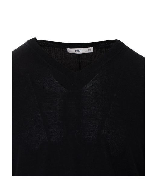 Fendi Blue Logo Sweater for men
