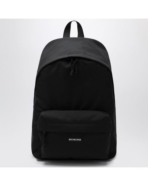 Balenciaga Black Explorer Backpack With Logo Patch for men