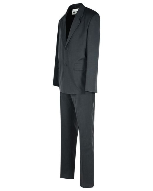 Jil Sander Black Wool Suit for men