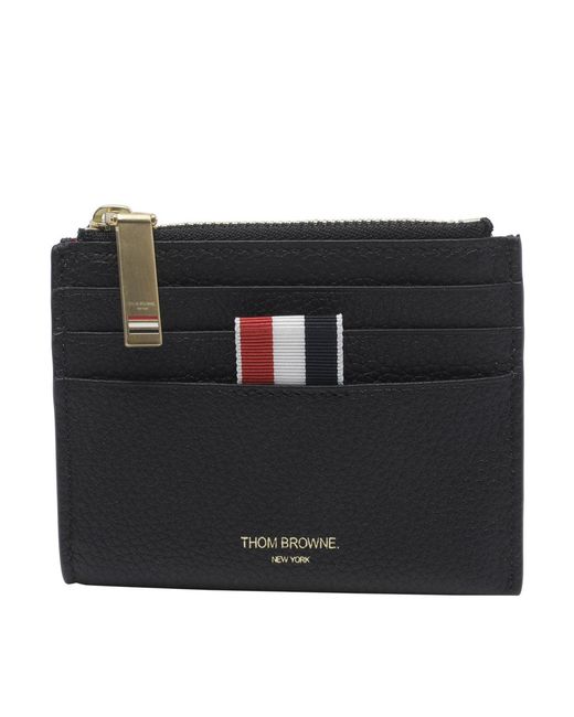 Thom Browne Black Zip Cards Holder for men
