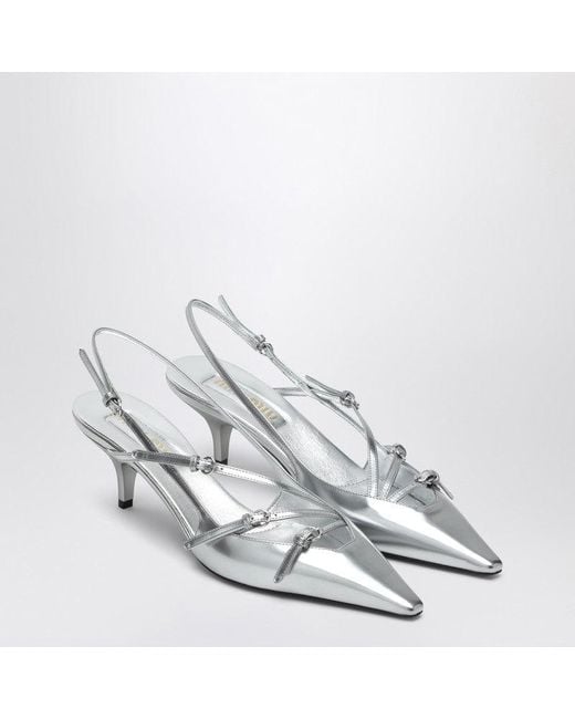 Miu Miu White Slingback Pumps With Buckles