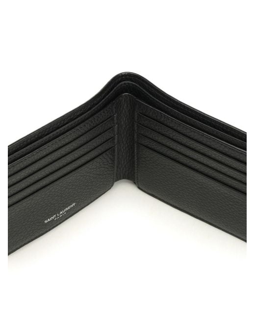 Saint Laurent Black Tiny Cassandre Wallet for men