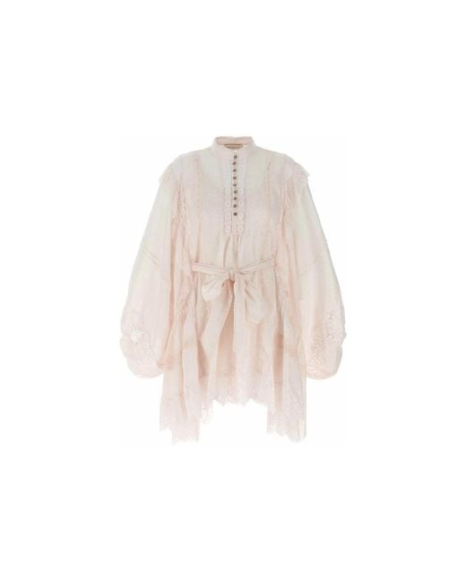 Zimmermann Natural Lace Mini Dress