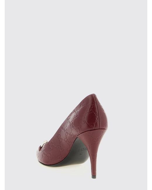 Gucci Pink Erin Leather Pumps With Gg Monogram