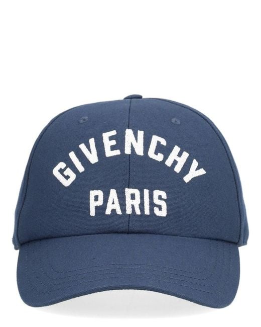 Givenchy Blue Baseball Cap With Embroidered Logo for men