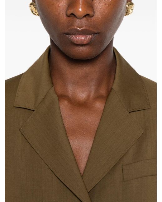 Max Mara Green Wool Single-Breasted Jacket