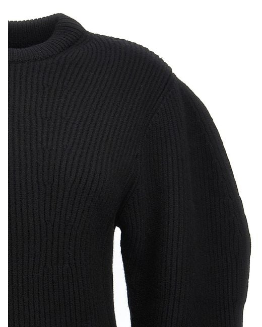 Jil Sander Black Ribbed Sweater