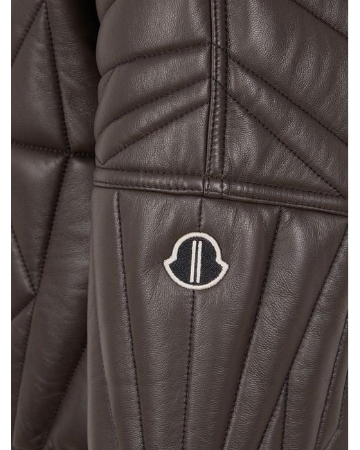 Moncler Black Leather Bomber Jacket for men