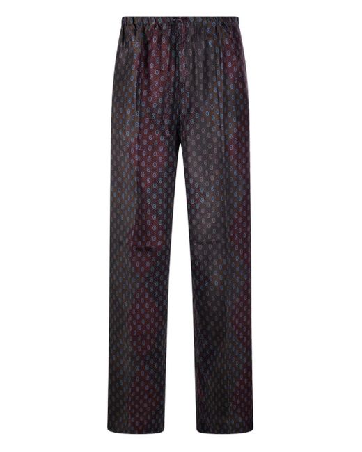 Dries Van Noten Blue Puvis Silk Trousers