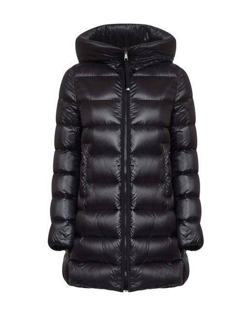 Moncler Black Suyenne Midi Hooded Down Jacket