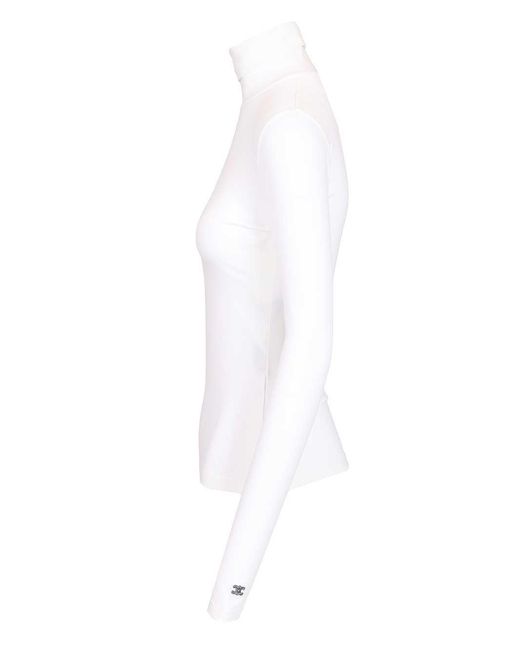 Céline White High-Neck Top