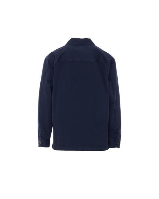 Saint Laurent Blue Cassandre Overshirt Jacket for men