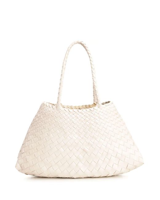 Dragon Diffusion Santa Croce Big Woven Leather Tote Bag in Natural | Lyst