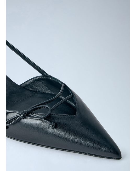 Prada Blue Side-Open Leather Pumps