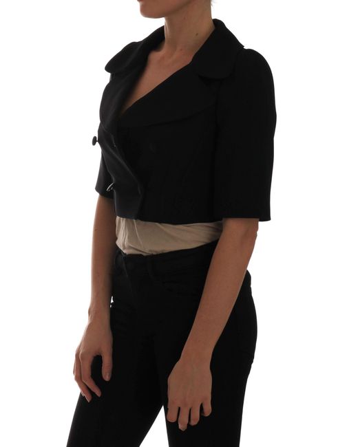 Dolce & Gabbana Black Short Croped Jacket Blazer