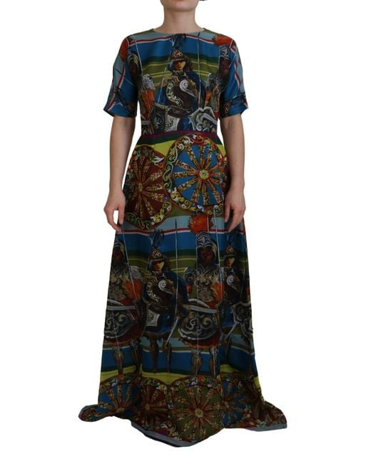 Dolce & Gabbana Black Sicilian Elegance Long Silk Dres