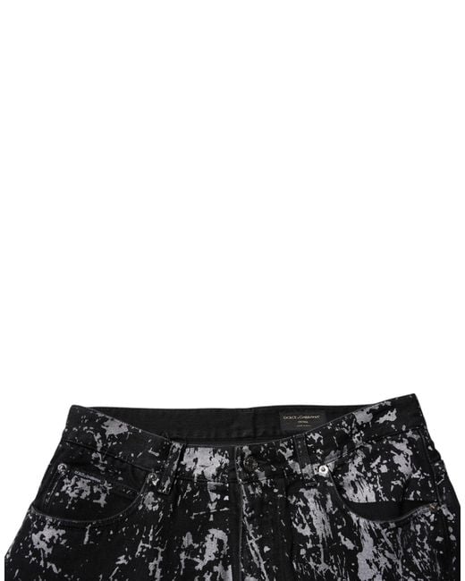 Dolce & Gabbana Black Splatter Print Pants for men