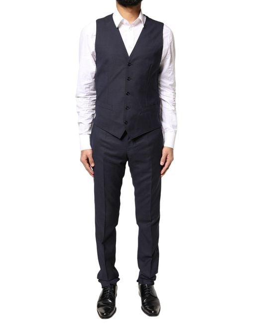 Dolce & Gabbana Black Fantasy Martini 3 Piece Formal Suit for men