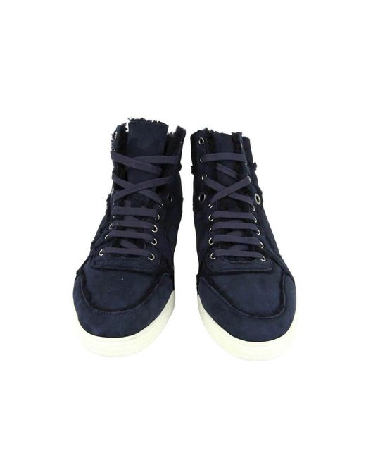 Gucci Blue Shearling High-Top Sneaker for men