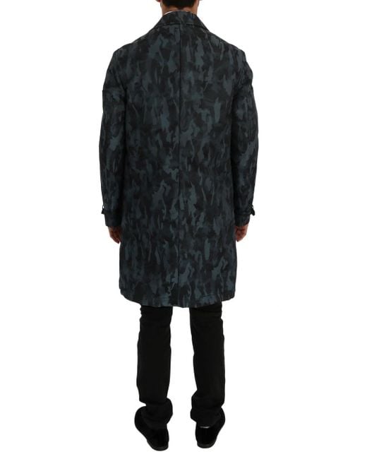 Dolce & Gabbana Black Camouflage Trench for men