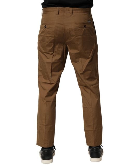 Dolce & Gabbana Brown Relaxed Fit Casual Cotton Trousers for men