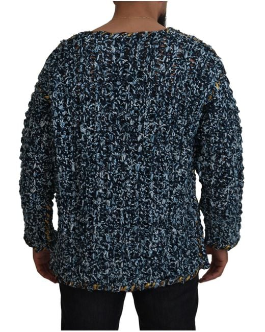 Dolce & Gabbana Blue Button Cardigan Fatto A Mano Sweater for men