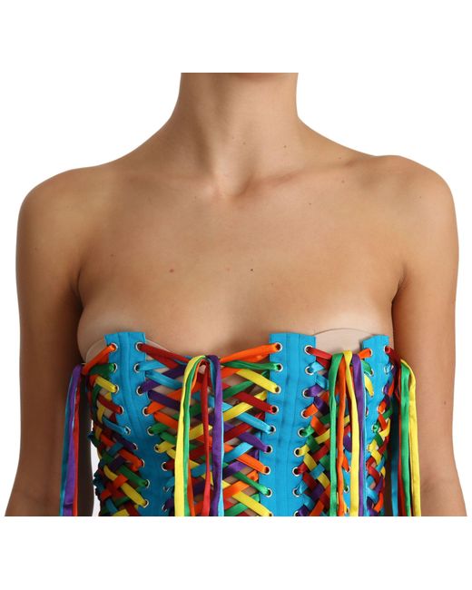 Dolce & Gabbana Black Strings Bustier Polyester Corset Top