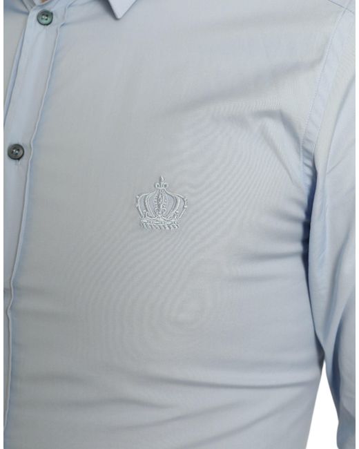 Dolce & Gabbana Blue Sky Cotton Formal Dress Shirt for men