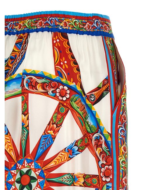 Dolce & Gabbana Red Silk Casual Pants