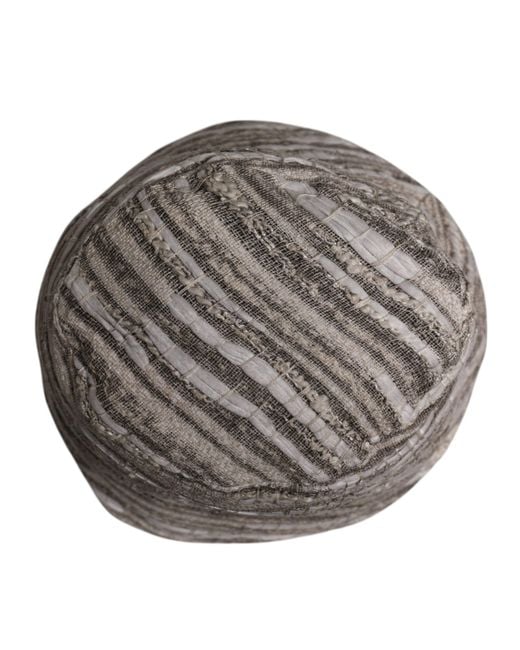 Dolce & Gabbana Gray Stripes Cotton Bucket Cap for men