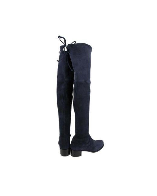 Stuart Weitzman Blue Midland Nice Suede Knee High Boot