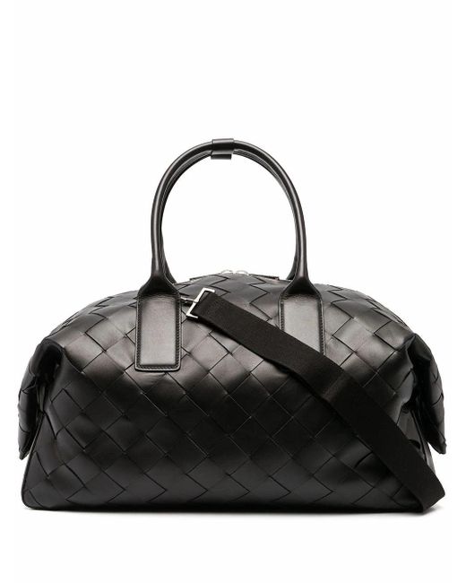 Bottega Veneta Leather Travel Bag in Black for Men | Lyst