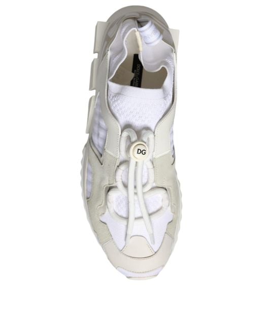 Dolce & Gabbana White Mesh Sorrento Trekking Sneakers Shoes (Pre-Owned)
