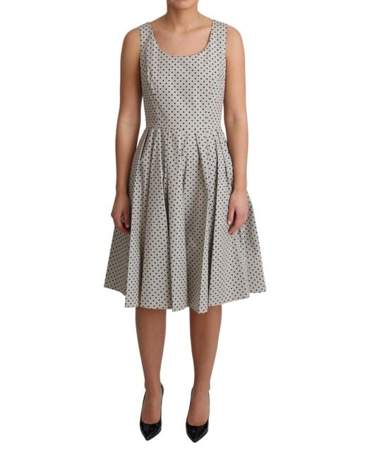 Dolce & Gabbana Black Polka Dotted Cotton A-Line Dress