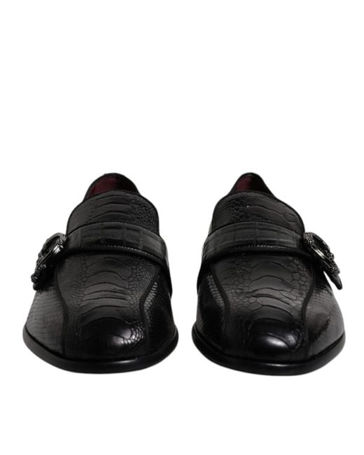 Picture of Dolce & Gabbana Exotic Leather Dg Logo Loafers Formal Dress Shoes in ...
