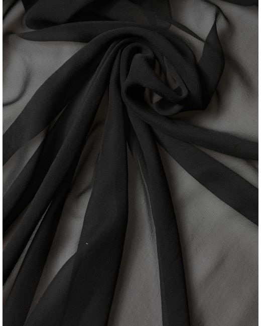 Dolce & Gabbana Black Silk Neck Wrap Shawl Stole 167Cm X 126Cm Scarf