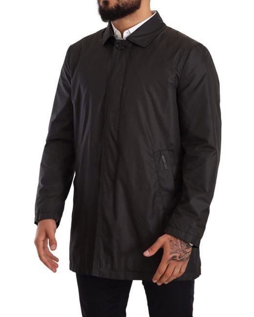 Dolce & Gabbana Black Elegant Trench Coat For Sophisticated for men