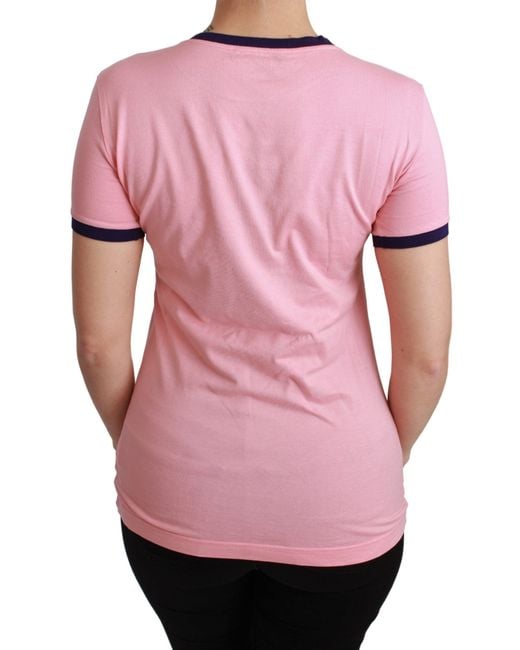 Dolce & Gabbana Pink Year Of The Pig Top Cotton T-Shirt
