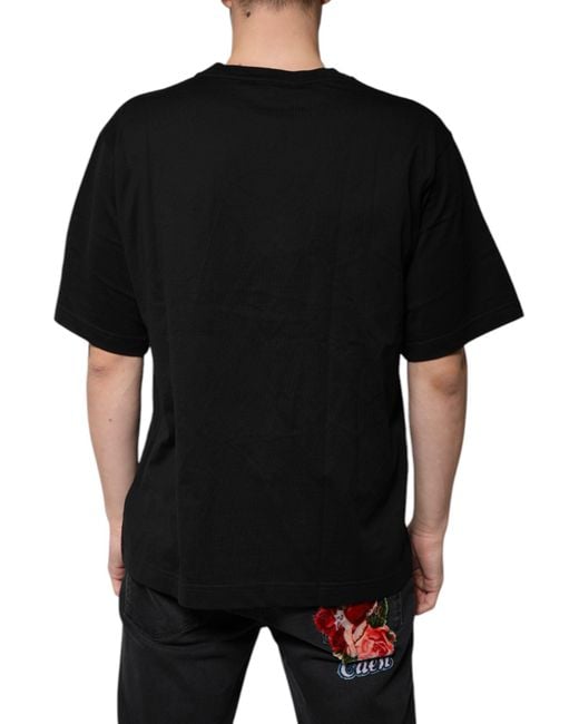 Dolce & Gabbana Black V-Neck T-Shirt Short Sleeves for men