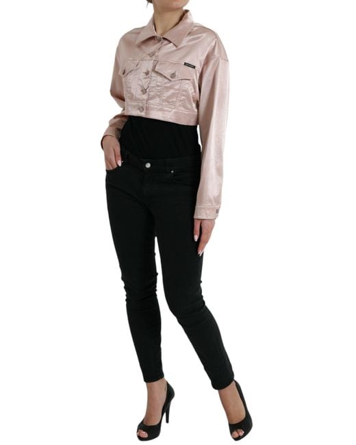 Dolce & Gabbana Gray Elegant Cropped Denim Jacket