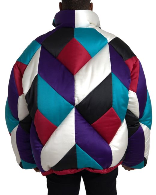 Dolce & Gabbana Blue Logo Windbreaker Puffer Jacket for men