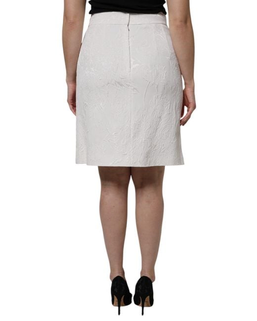 Dolce & Gabbana Gray High Waist Knee Length Pencil Skirt