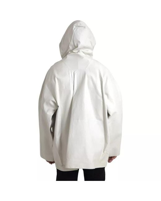 Bottega Veneta Gray Leather Waterproof Jacket Blouson for men