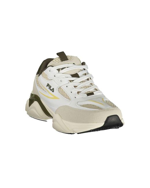Fila White Bianco Polyester Mens Sneaker for men