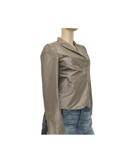 Gucci Natural Taffeta Top Basic Jacket Blazer
