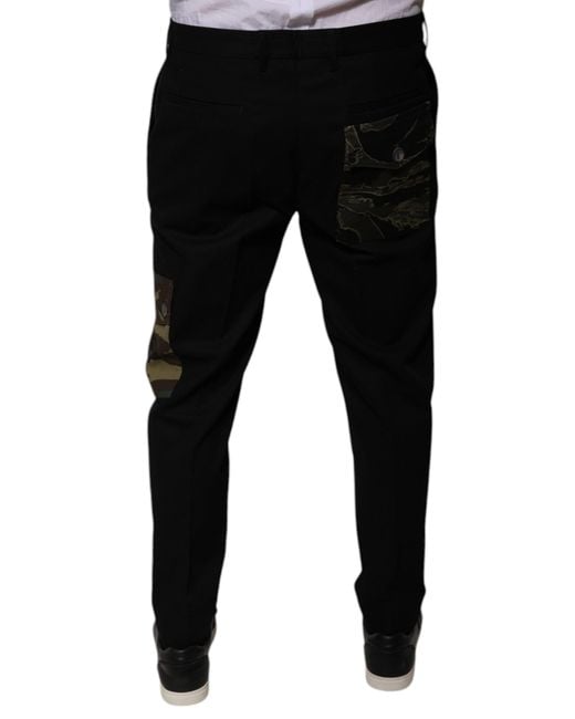 Dolce & Gabbana Black Camouflage Detail Trousers Pt0112Zfu77T for men