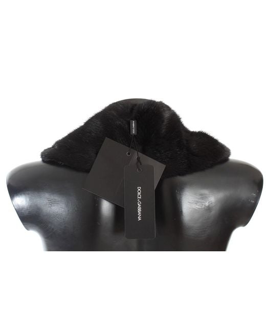 Dolce & Gabbana Black Mink Fur Shoulder Collar Scarf
