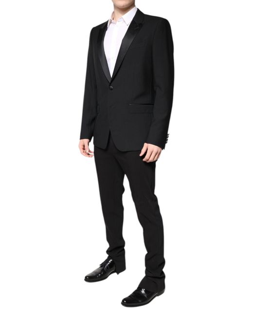 Dolce & Gabbana Black Wool Single Breasted Blazer Jacket for men