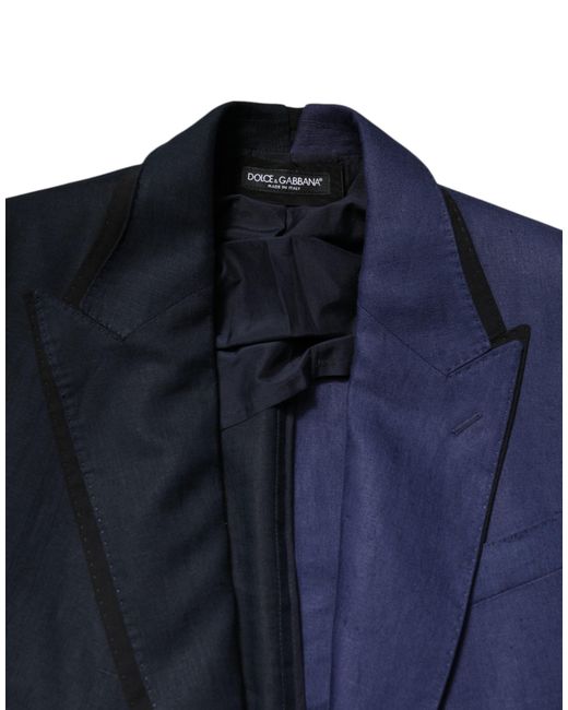 Dolce & Gabbana Blue Double Breasted Suit Coat Blazer for men