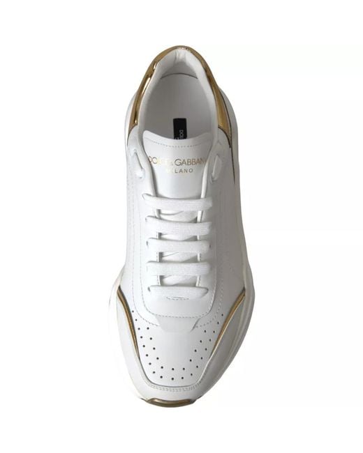 Dolce & Gabbana Metallic Daymaster Leather Sneakers Shoes for men